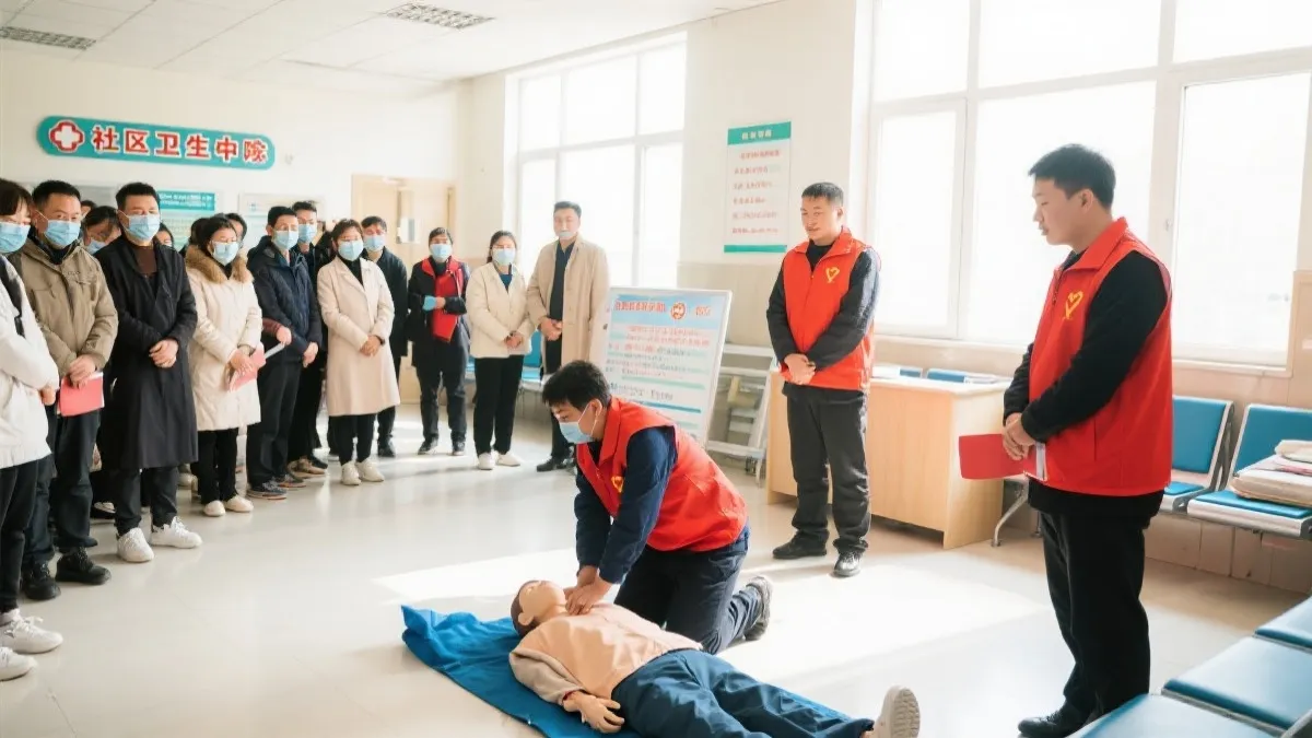 社区层面公共卫生与志愿者协作的培训与演练场景
